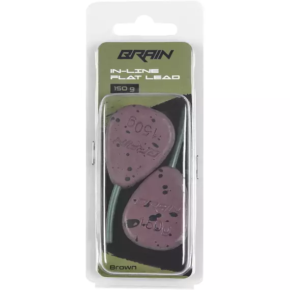 Грузило Brain In-Line Flat 150г, 2шт, коричневе, Колір: коричневий, Вага: 150г, фото , изображение 2